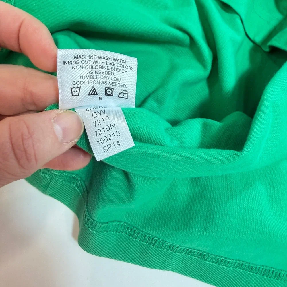 Hanna Andersson Dress Girls 140 Kelly Green Cap Sleeve Cotton Pocket Shift Dress